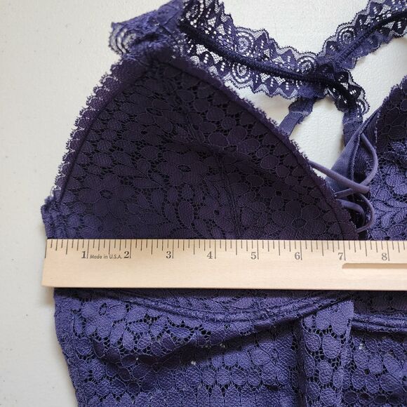 Daytrip Bralette Small Blue Lace Wireless Adjustable Pullover Criss-cross Back - Picture 11 of 12